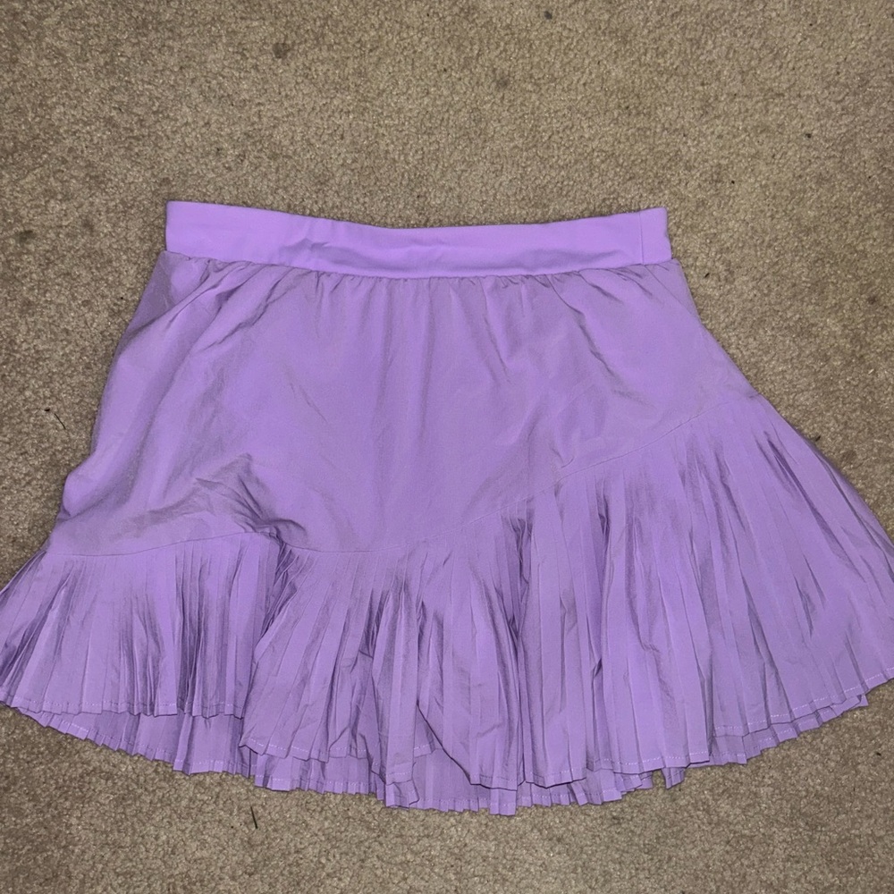 SPANX Purple Skater Mini Skirt with Ruffled Pleats